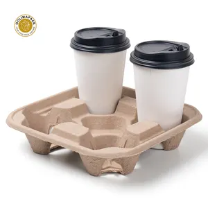 OOLIMAPACK Take Away Drink Carrier Paper Cup Holder Pulp Cup Carrier