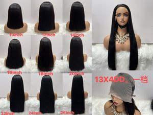 Pelucas de Cabello Humano Liso con Frente de Encaje 13x4, de 22, 24, 26 Pulgadas, Cabello Virgen Brasileño, Pre-Desplumadas para Mujeres Negras - Product Image 5