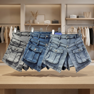 Shorts de Mezclilla Cortos para Mujer, Estilo Y2K, Transpirables, de Cintura Alta, con Botones, Sexys, Vintage, para Fiestas y Clubes, Verano 2024 - Product Image 3