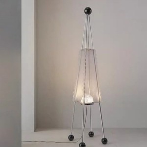 Lampadaire design original en acier inoxydable chromé, source de lumière LED, commande par interrupteur, pour salon, chambre à coucher, bureau, décoration - Product Image 2