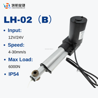 Actionneur linéaire robuste 6000N 12V/24V, tige de poussée électrique, étanche IP66, fabricant OEM