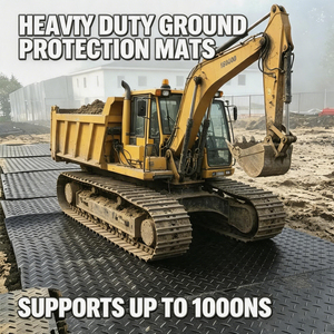 Tapis de protection du sol en HDPE à surface antidérapante, tapis portables pour boue avec poignées pour excavatrices, camions et équipements lourds - Product Image 1