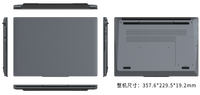 Laptop bisnis 15.6 inci, hard disk tipis bisnis abu-abu gelap 1920*1080p 1k display layar core i7 cpu 16GB memori 512GB ssd