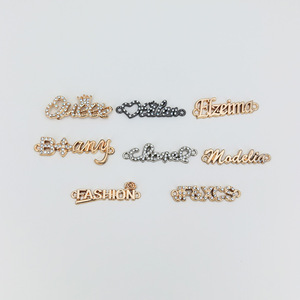 Étiquettes métalliques rectangulaires à coudre, sans nickel, personnalisables, avec caractères décoratifs, pour sacs DIY, bagages et quincaillerie - Product Image 2