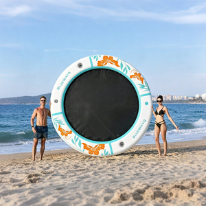 Plateforme flottante gonflable professionnelle en maille, tapis d'île aquatique de 305 cm avec <span class=keywords><strong>pompe</strong></span> à double <span class=keywords><strong>action</strong></span> et sac <span class=keywords><strong>pour</strong></span> lac et mer - Product Image 1