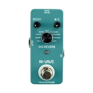 Pedal de guitarra Digital Reverb Delay Pitch Hall Room 9 tipos de reverberación efectos piezas y accesorios de guitarra acústica