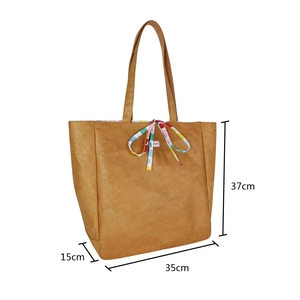 Bolsa de Papel para Llevar al Hombro, Ecológica, Reversible, Lavable, Personalizada, de Papel Kraft, WDupont Tyvek - Product Image 3