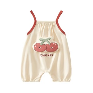 Mameluco de Algodón con Estampado de Cerezas para Bebé Niña, Mono de Verano, Traje de Punto Fino para Recién Nacida - Product Image 5