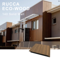 Panneaux WPC à co-extrusion solide 140*12mm Façades de revêtement mural en composite pour l'extérieur et l'hôtel