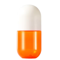 Bouteilles en plastique PET de 100 ml/175 ml/280 ml pour médicaments et bonbons, en forme de capsule, avec bouchons à vis blancs, pour comprimés et pilules