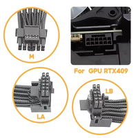 Câble gaufré 16AWG RTX4090 RTX4080 12VHPWR 16P(12+4) vers adaptateur connecteur coudé à 90 degrés 2x8 broches