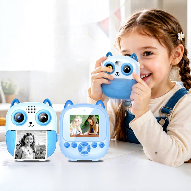 Mini Kids Print Camera, 1080P HD Wireless Thermal Printer Camera, Cute Portable Toy Camera for Kids