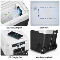 Réfrigérateur-congélateur de voiture 50L 12V portable, glacière médicale sur roulettes -20°C ℃   DC12V 24V AC double usage pour camion, camping-car, camping, extérieur