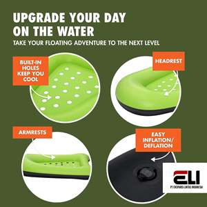 Flotador Inflable para Piscina con Reposacabezas y Asiento Perforado para una Relajación Total - Product Image 5