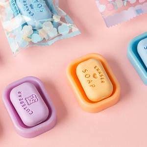 Gommes à effacer en caoutchouc en forme de savon, mignonnes et créatives, pour enfants d'âge scolaire, X920 - Product Image 2