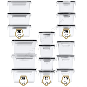 Juego de 16 Recipientes Herméticos para Refrigerador LYT274, Cuadrados y Redondos, para Almacenamiento de Alimentos, Cajas de Conservación para Cocina - Product Image 1