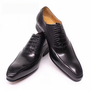Chaussures Oxford en cuir faites à la main pour homme, style élégant, à lacets, bout pointu, rehaussantes, doublure en cuir, prix d'usine, haute qualité - Product Image 2