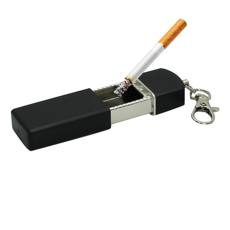 portable cigarette ashtray Mini Portable Metal Cigar Ashtray with Keychain