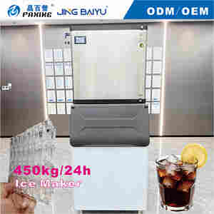 Machine à glaçons semi-carrés BY-1000W(B) 450 kg, refroidie par eau, en acier inoxydable de qualité alimentaire pour cuisine commerciale et buffet - Product Image 1