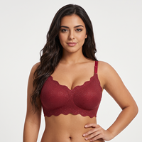 Soutien-gorge pour femmes, lingerie féminine XXL, vêtements intimes pour femmes, lingerie de haute qualité, soutien-gorge à col en V en dentelle festonnée, brillant