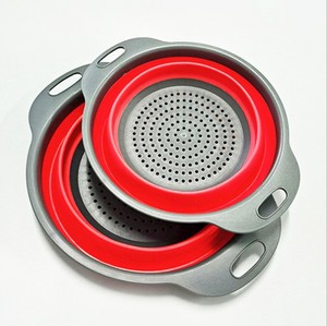 Évier de cuisine multifonctionnel rétractable et réglable, bac à légumes rond en plastique pliable avec panier de drainage - Product Image 3
