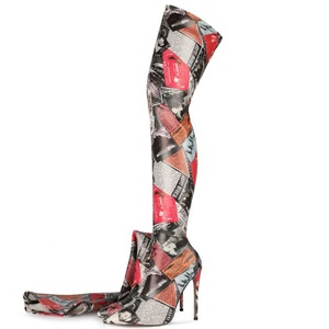 Large Size 45 Skintight OverKnee High Boots for Women Stiletto <b>Long</b> Boots Ladies Pointed Toe Sexy Thigh High Boots - Product Image 1