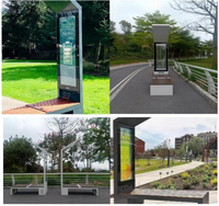 Banc Intelligent d'Extérieur avec Écran Chaise Solaire Conception de Boîte d'Éclairage Led Banc Publicitaire