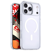 Funda Magnética Transparente de TPU y PC con Sensación de Piel Premium, a Prueba de Golpes, Cobertura Total para iPhone 18, 17 Air, 16, 15, 14 Plus, Pro Max