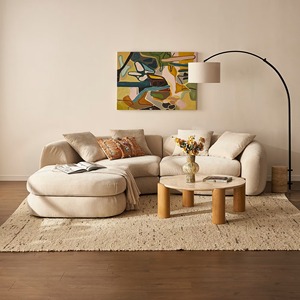 Divano <span class=keywords><strong>Moderno</strong></span> a 7 Posti a Forma di U per <span class=keywords><strong>Soggiorno</strong></span>, Set di Divani Componibili a L, Divano di Lusso in Microfibra - Product Image 4