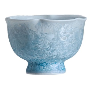 Taza de té individual de cerámica con boca de flor azul cristalina y esmalte de cristal cambiante al horno, taza de degustación de té Kung Fu - Product Image 5