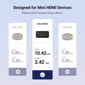 Adattatore UGREEN Mini USB 2.0 Maschio a Femmina 4K 60Hz ad Alta Velocità per <span class=keywords><strong>Raspberry</strong></span> <span class=keywords><strong>Pi</strong></span> <span class=keywords><strong>4</strong></span> Originale - Product Image 4