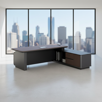Bureau de direction de luxe au design moderne, mobilier de bureau, bureau de PDG avec fonction de réglage de la lumière commandée par la voix