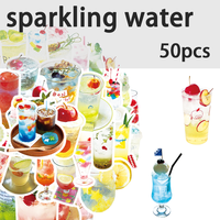 50 pegatinas de agua Seltzer para PVC, impermeables, para coche, teléfono móvil, portátil, botella de agua