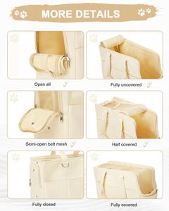 Échantillon gratuit - Sac de transport pour chien et chat, vente chaude 2023, capacité jusqu'à 20 lbs, sac en polyester avec côtés souples pour chiens et chats - Product Image 4