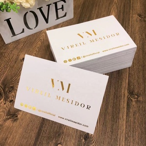 Logo personalizzato di lusso in lamina d'oro bianco grazie mille carte di stampa con logo - Product Image 2