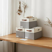 Grande boîte de rangement pliable avec poignée, adaptée pour armoire, étagère, salon