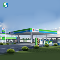 Estructura de Acero Prefabricada para Gasolinera, Diseño Personalizado Impermeable para Exteriores, Letrero para Gasolinera, Cubierta para Gasolinera