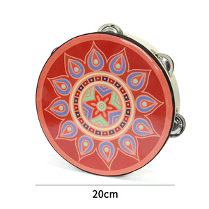 Wholesale Wooden Single-Row Bell Dunhuang Tambourine Handheld <b>Drum</b> for Dance Performance Education Musical Percussion Instrument - Product Image 6