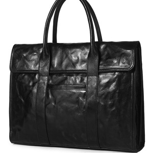 Men's Genuine Leather <b>Briefcase</b> Vegetable Tanned Cowhide Business Travel Bag Solid Color Hand Scratched Texture - Product Image 5