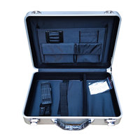 Sacoche de luxe professionnelle en aluminium, étui rigide avec fermeture à boucle, doublure intérieure en coton, 15 pouces, sac messager durable et léger
