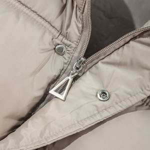 Women's Stylish Canvas Puffer Vest Zipper Closure Filled Waterproof Windproof Stand Collar for Autumn Spring Outer Wear - Product Image 6