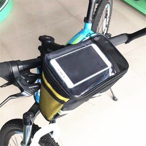Bolsa para manillar delantero de bicicleta con bolsillo para teléfono con pantalla táctil, almacenamiento portátil para equipo de ciclismo, amarillo, verde, negro, naranja, morado - Product Image 2