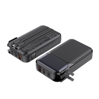 10000mAh/20000mAh Schnellladende 2-in-1 Mobile Powerbank mit Faltbarem AC-Ladegerät Eingebautem Kabel Powerbank mit Wandladegerät