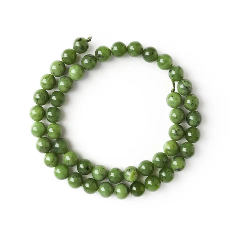 High quality natural green canadian jade beads for jewelry making (AB1464)