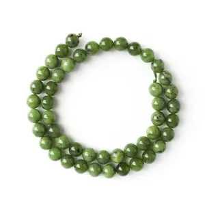 High quality natural green canadian jade beads for jewelry making (AB1464)