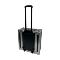 Flight case portable sur mesure 19 pouces 4U pour équipement de mixage, amplificateur audio et rack de sonorisation, avec poignée extractible et roulettes