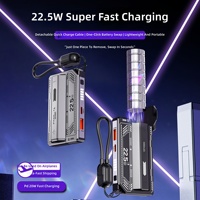 Nouvelle batterie externe capsule en plastique à batterie amovible 5000 mAh avec câble, charge rapide PD 22,5 W, source d'alimentation mobile transfrontalière