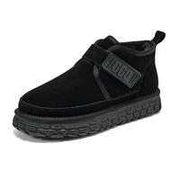 Bottes d'hiver pour hommes, respirantes, à lacets, plateforme, style Oxford, en cuir véritable, tendance Evergreen, pour la neige