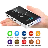 Touyinger C6 — Mini-projecteur intelligent de poche, Led, Dlp, 4k, 3d, Android, Wifi, Portable, pour tablette téléphone Portable, Smartphone