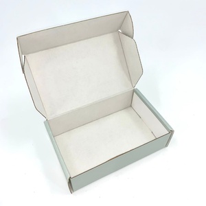 Boîte d'expédition en carton ondulé bleu poussière personnalisée, impression recto-verso, emballage produit, vente chaude - Product Image 3